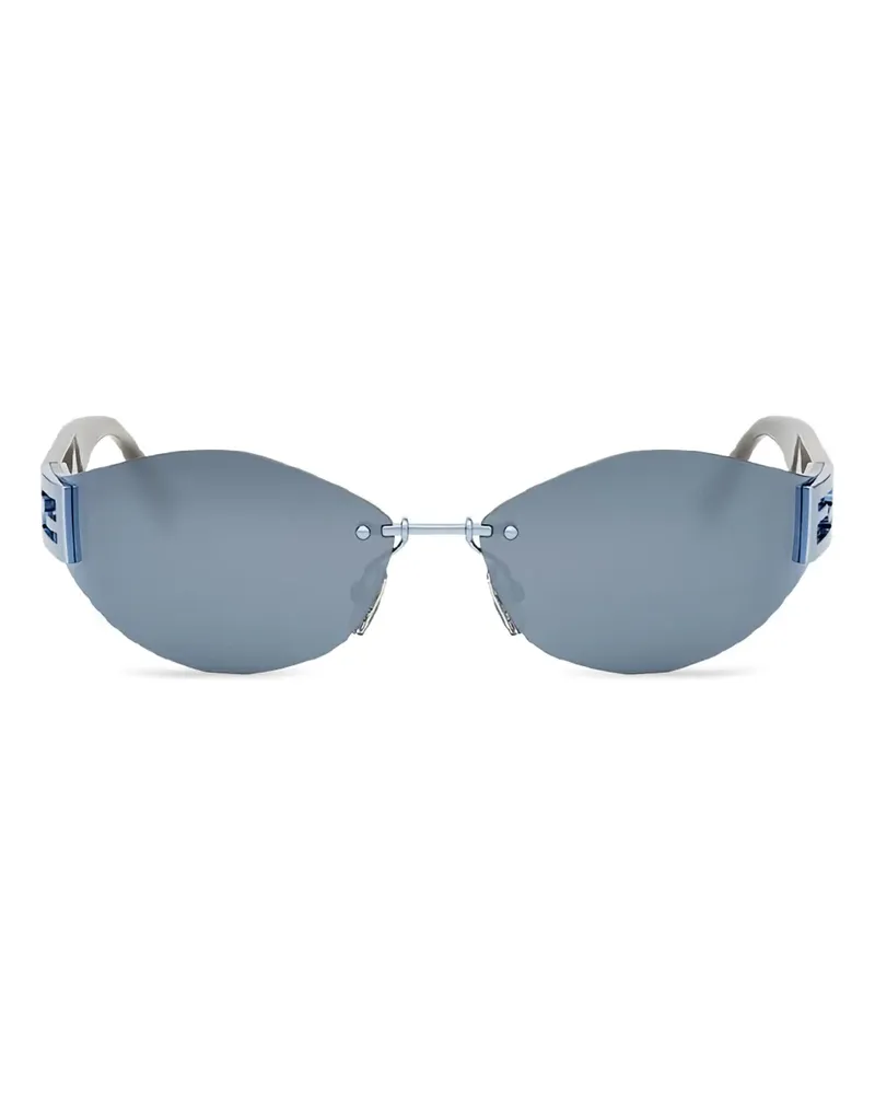 Fendi Sonnenbrille mit geometrischem Gestell - Schwarz Schwarz