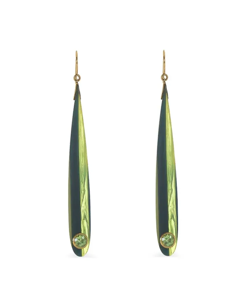 Mark Davis 18kt Gelbgoldohrringe mit Peridot im Bakelit Gold
