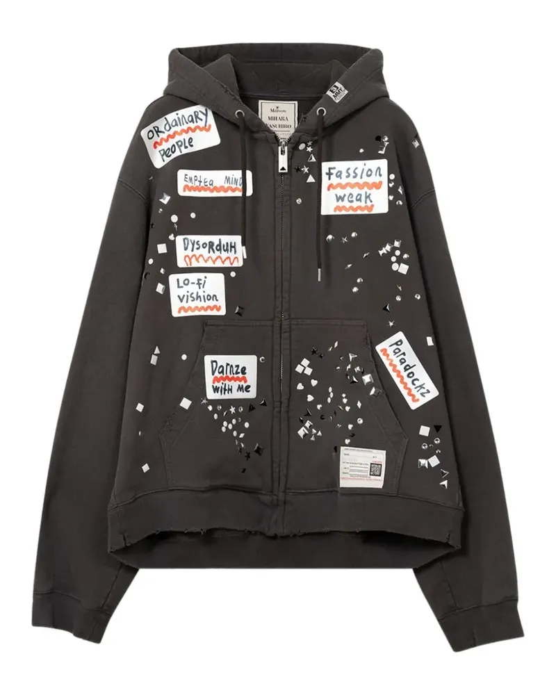 MIHARAYASUHIRO distressed-details hoodie - Grau Grau
