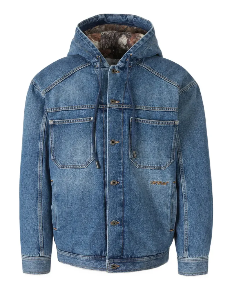 OFF-WHITE hooded denim jacket - Blau Blau