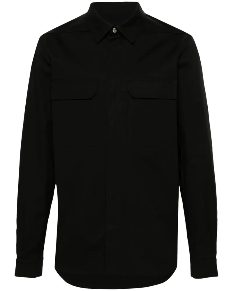 Rick Owens Hemd mit Klappentaschen - Schwarz Schwarz