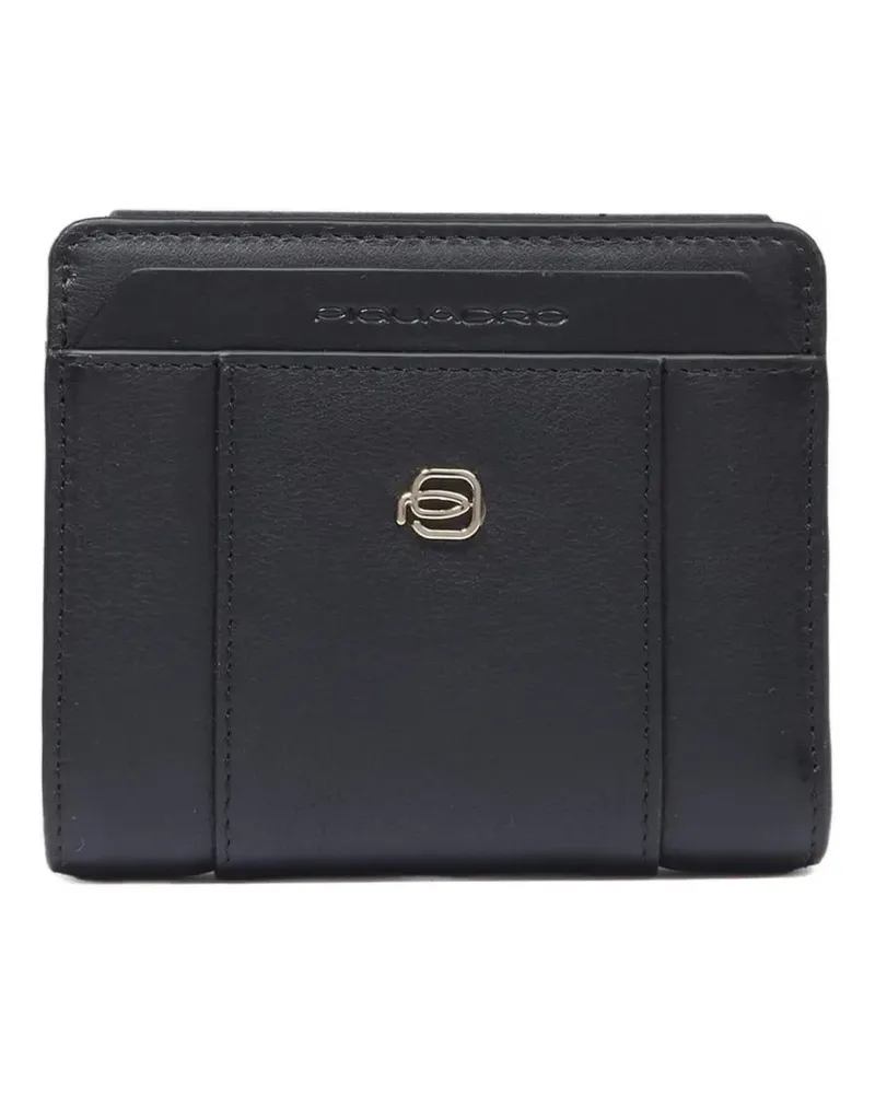 Piquadro logo bifold wallet - Schwarz Schwarz