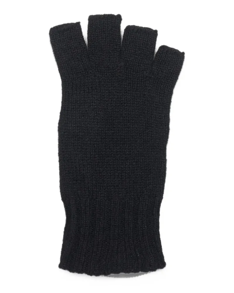 John Smedley Fingerlose Mist Handschuhe - Schwarz Schwarz