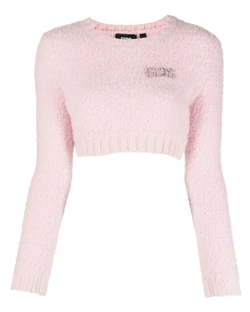 GCDS Cropped-Top mit Kristallen - Rosa Rosa