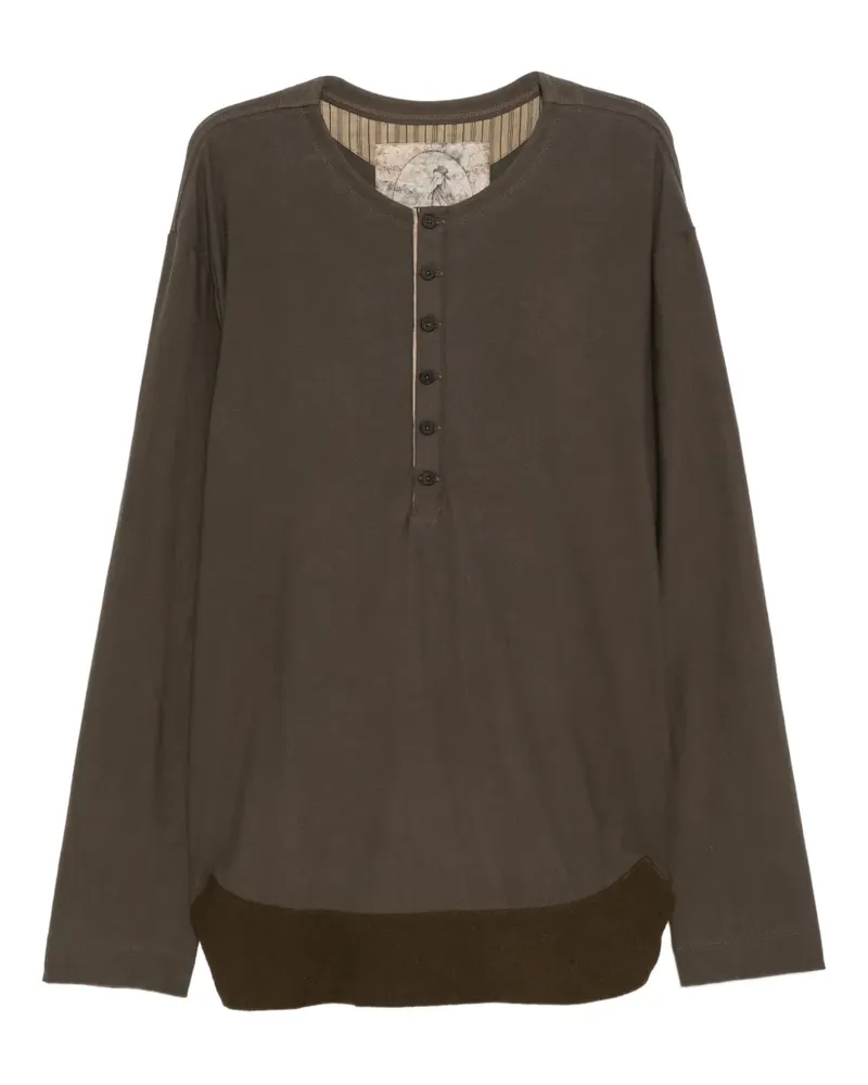 Ziggy Chen henley neck long sleeve T-shirt - Grün Grün