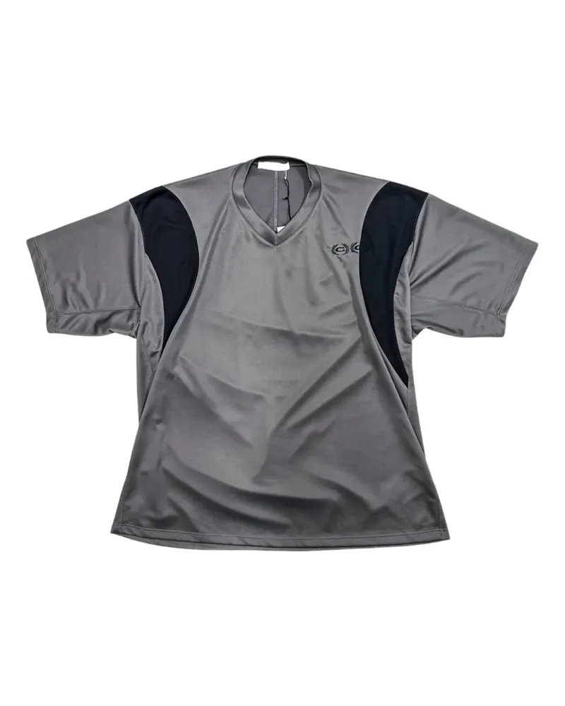 Commission V-neck panelled T-shirt - Grau Grau