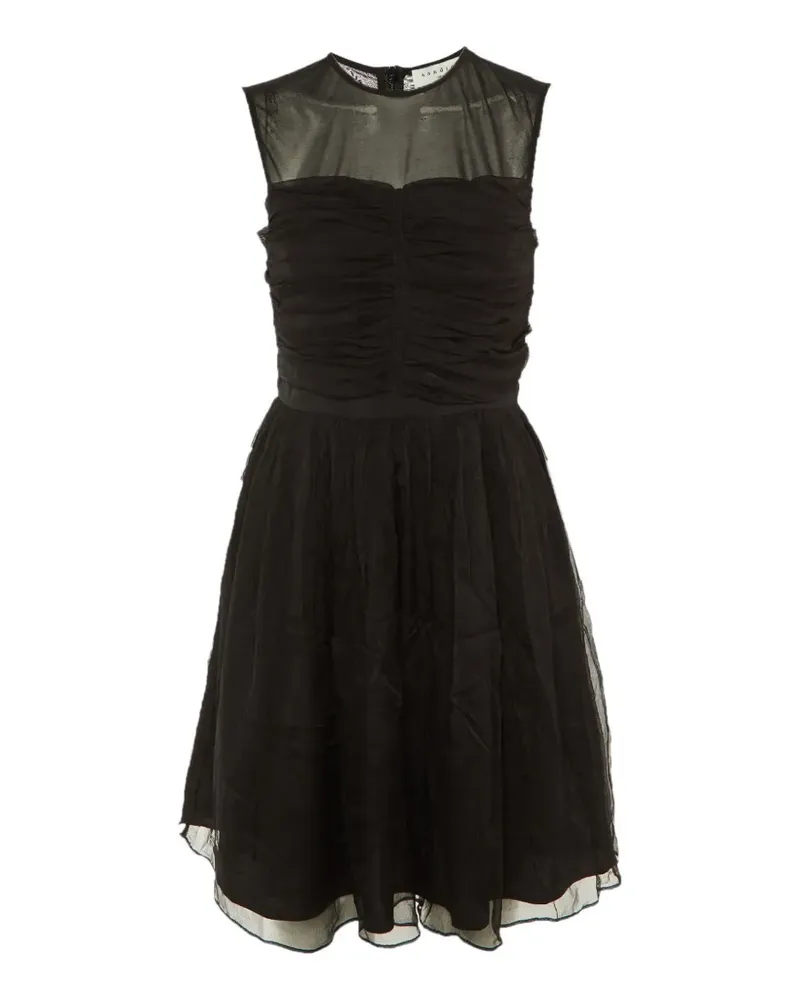 Sandro mini ruffled silk-chiffon dress - Schwarz Schwarz