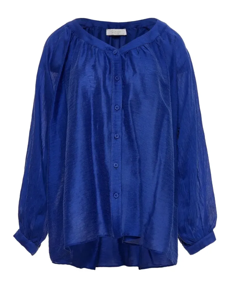 Devotion V-neck balloon-sleeve blouse - Blau Blau