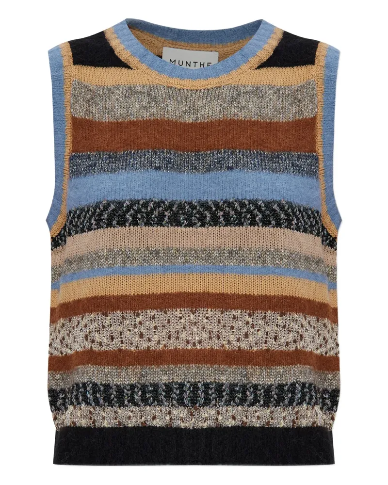 MUNTHE striped alpaca wool vest - Blau Blau