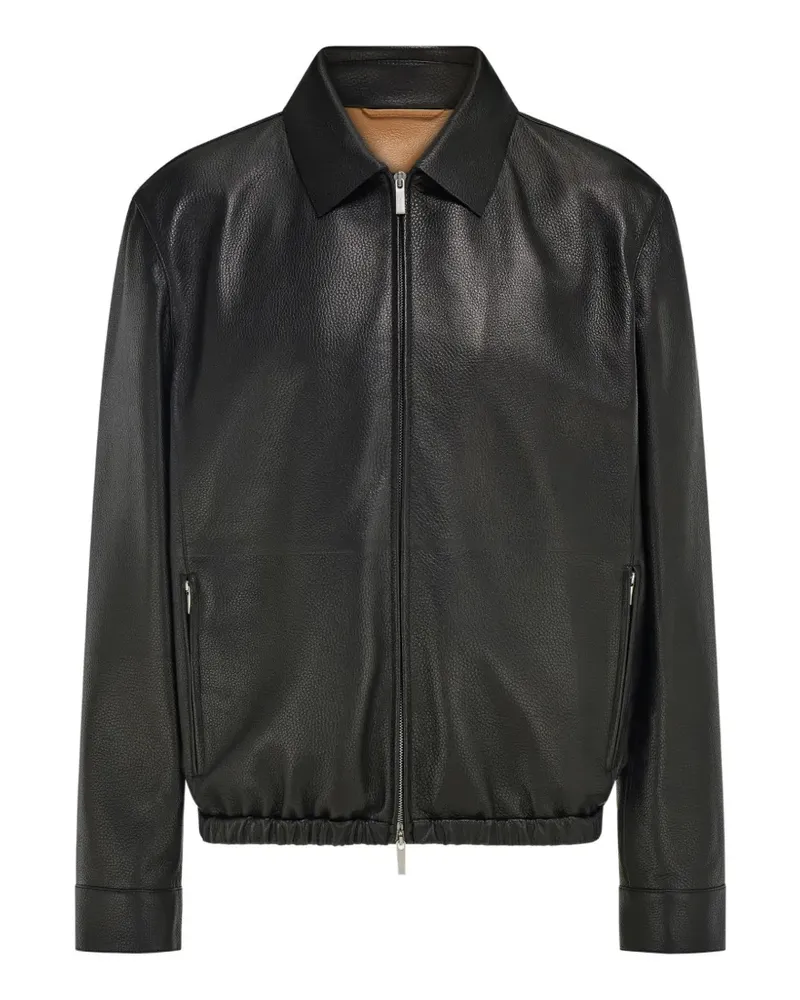 Ferragamo Blouson aus Hirschleder - Schwarz Schwarz