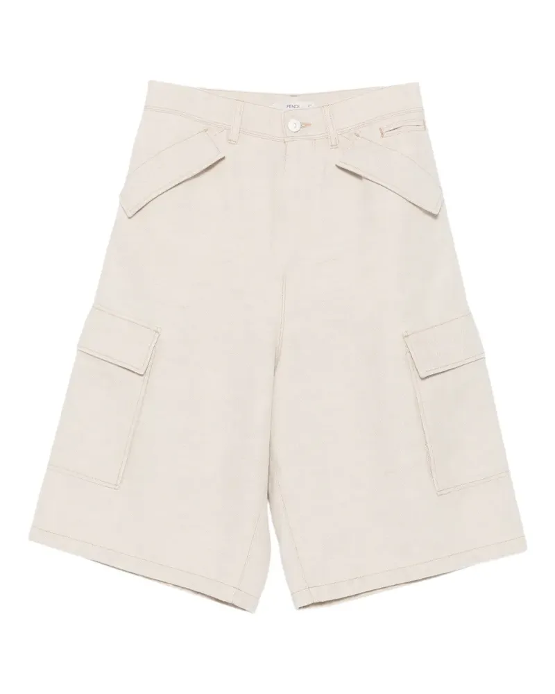 Fendi high-waisted cargo shorts - Nude Nude