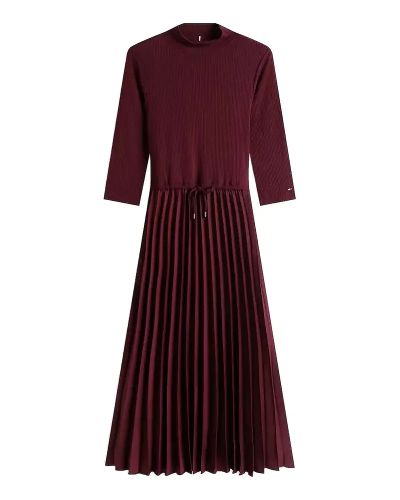 Tommy Hilfiger midi rib-knit pleated dress - Rot Rot
