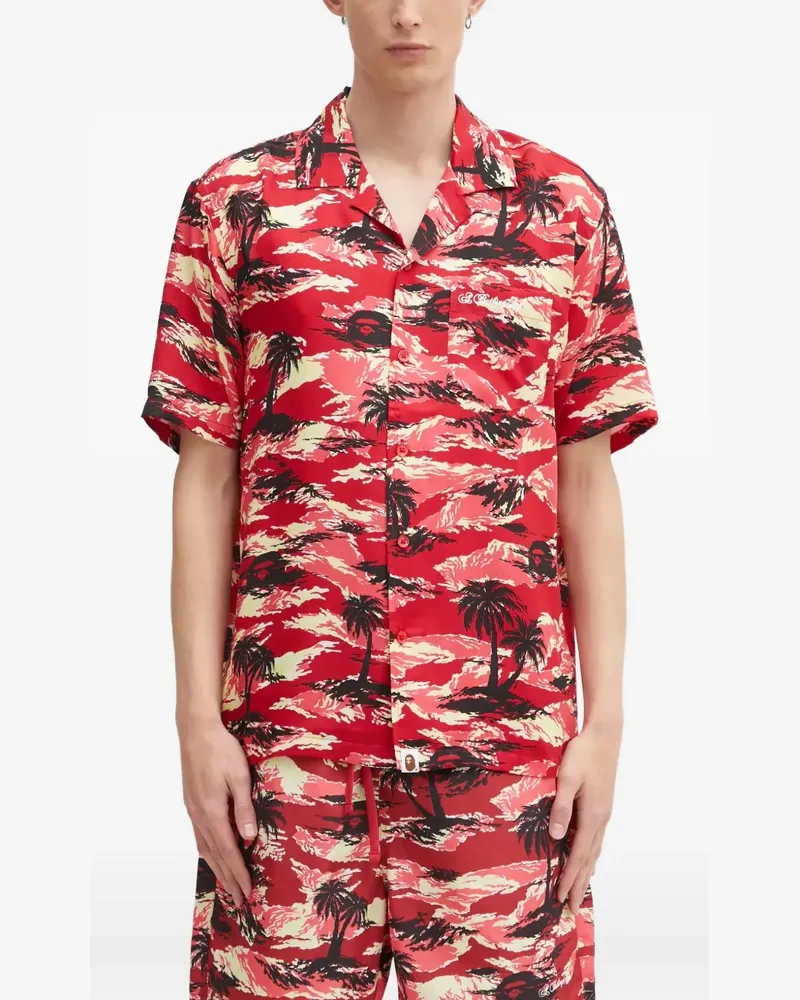 BAPE palm-print pocket shirt - Rot Rot