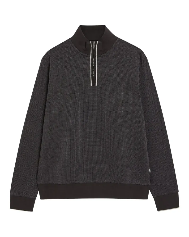 HUGO BOSS half-zip micro-textured sweatshirt - Schwarz Schwarz