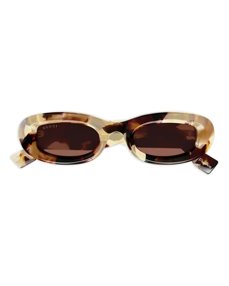 Gucci Sonnenbrille mit ovalem Gestell - Braun Braun