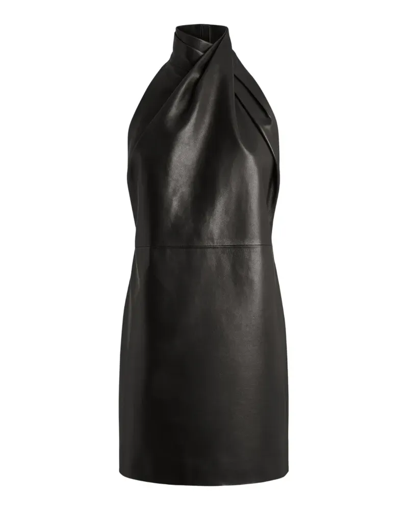Balmain Rückenfreies Lammlederkleid - Schwarz Schwarz