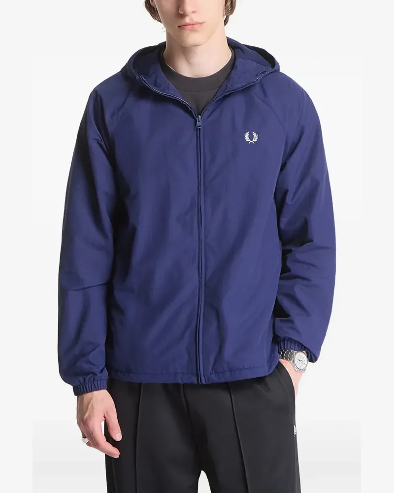 Fred Perry Kapuzenjacke mit Logo-Stickerei - Blau Blau