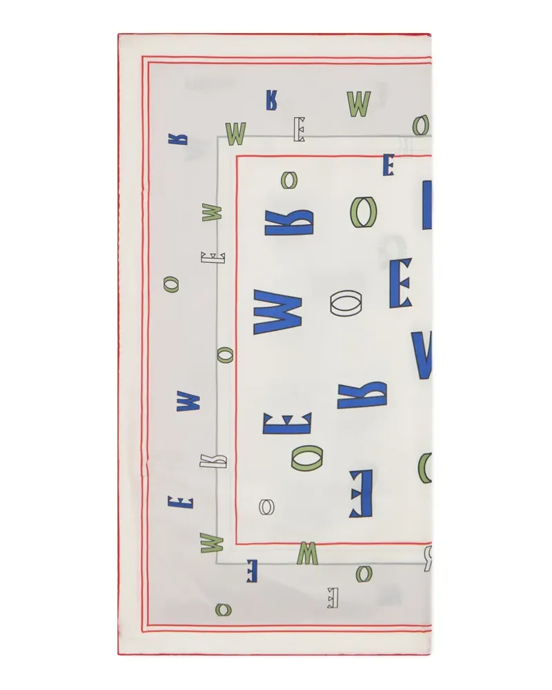 MOORER Seidenschal mit grafischem Print - Weiß Weiß