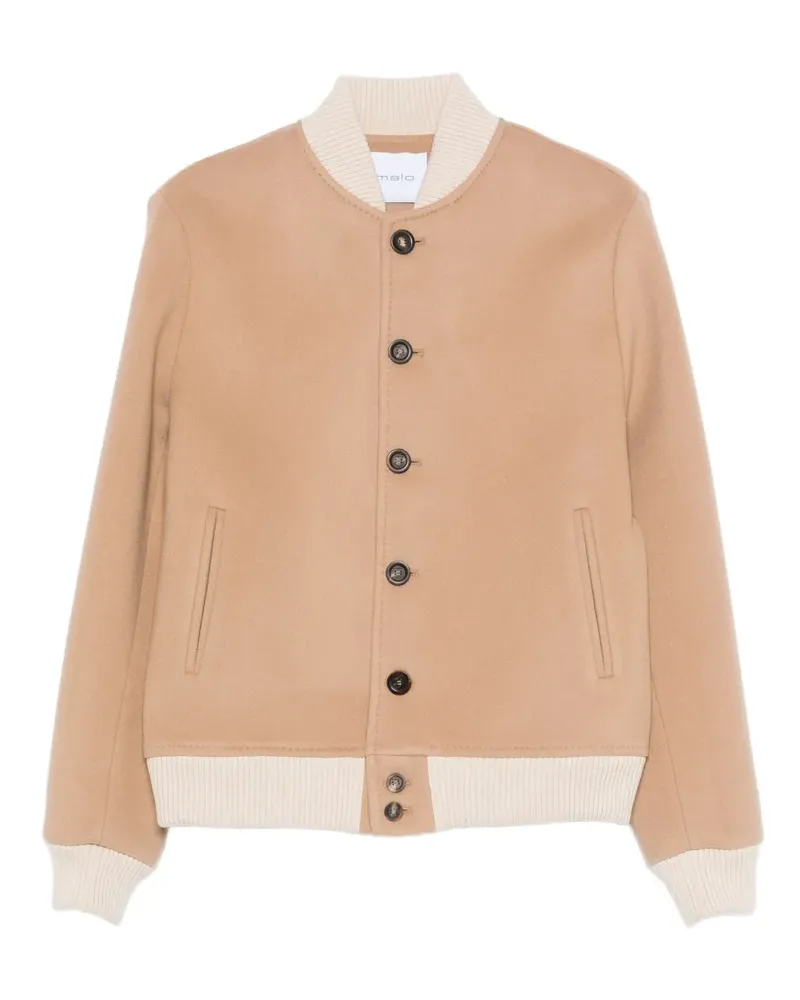 Malo button bomber jacket - Nude Nude
