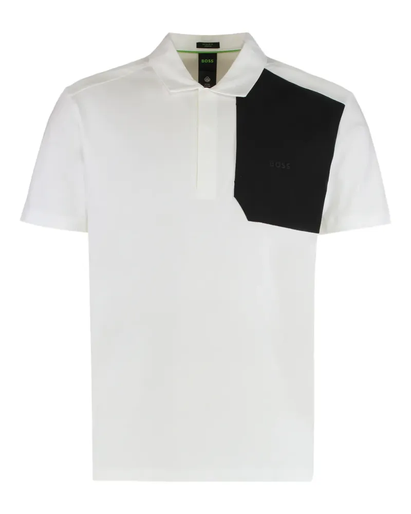 HUGO BOSS Poloshirt mit Blockeinsatz - Weiß Weiß