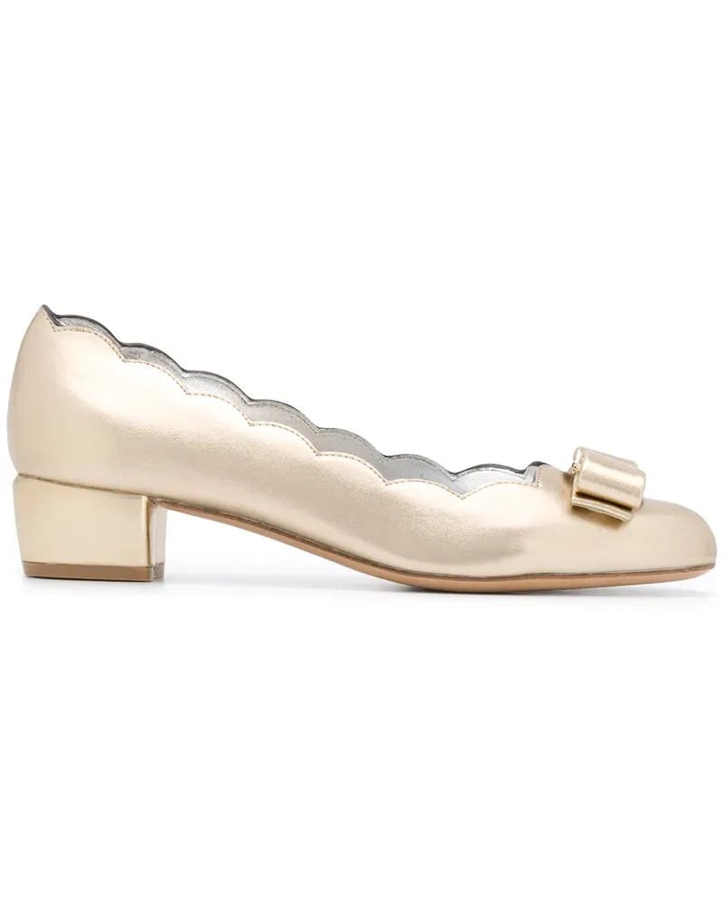 Ferragamo Vara' Pumps - Gold Gold