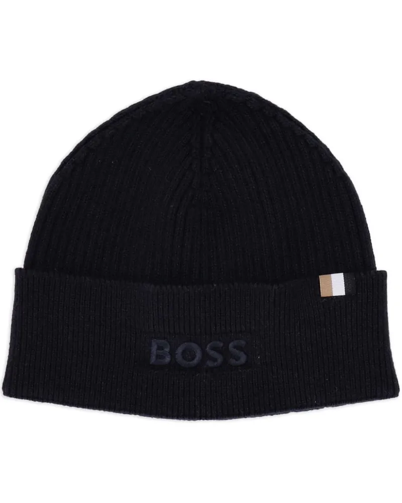 HUGO BOSS Beanie mit Logo - Schwarz Schwarz