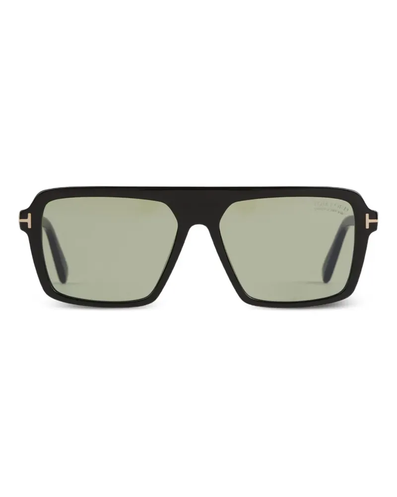 Tom Ford Sonnenbrille mit geometrischem Gestell - Schwarz Schwarz