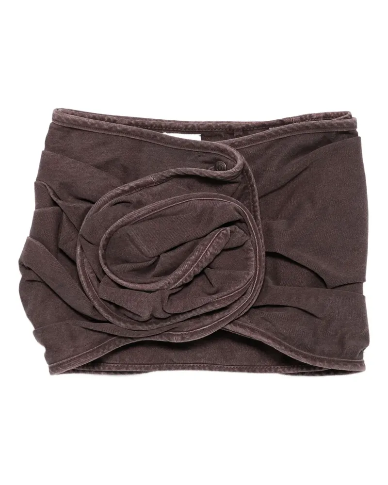 Magda Butrym Drapierter Minirock mit Rosenform - Braun Braun
