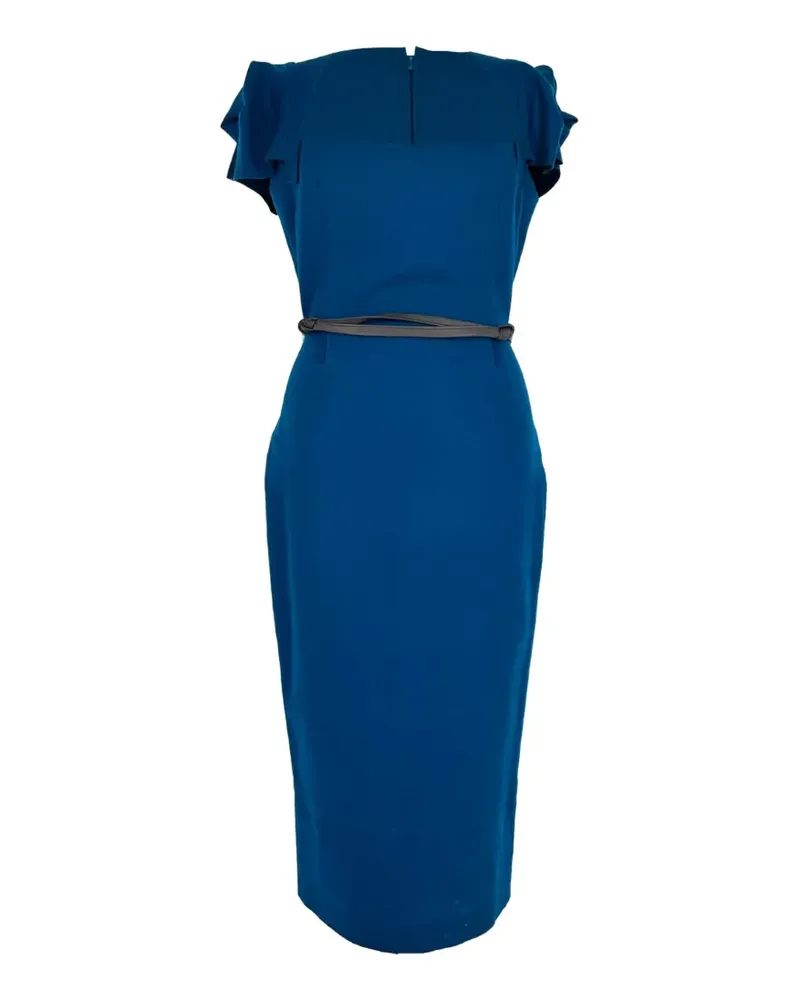 Roland Mouret Galaxy Midikleid mit Gürtel - Blau Blau