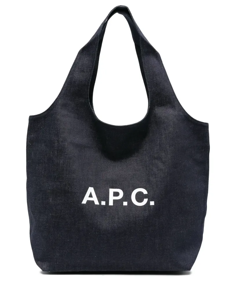A.P.C. Ninon Shopper mit Logo-Print - Blau Blau
