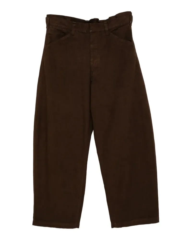 Christophe Lemaire Hochtaillierte Hose mit weitem Bein - Braun Braun