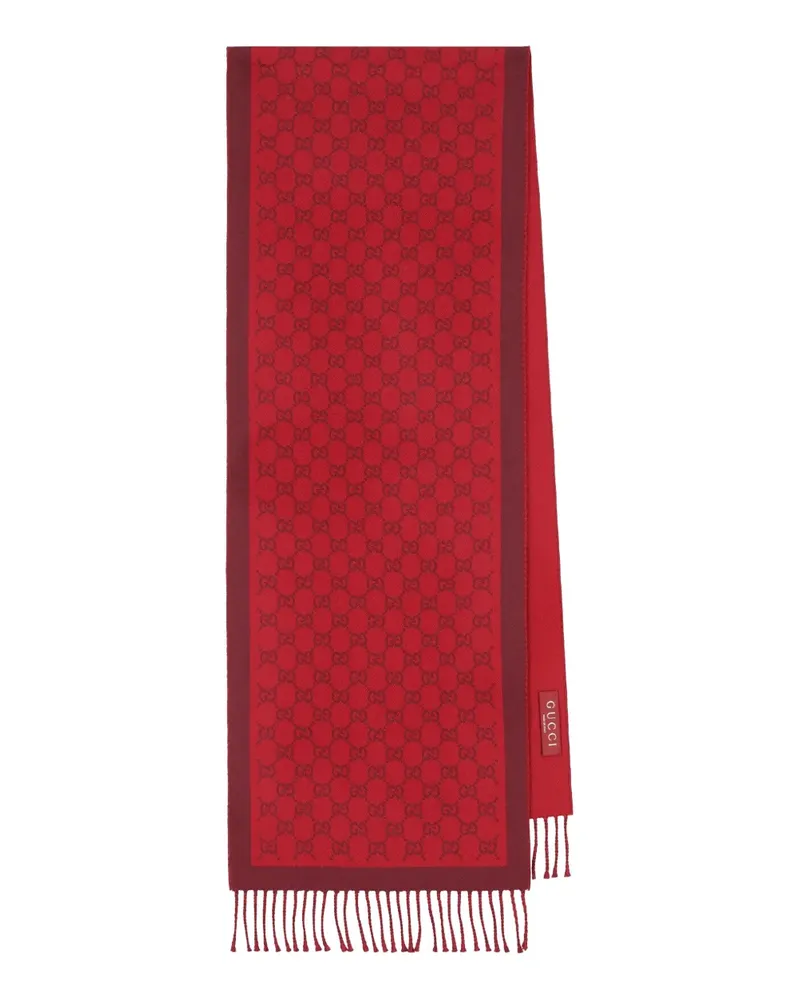Gucci GG Schal mit Fransen - Rot Rot