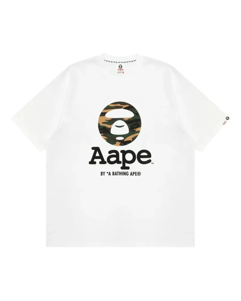 BAPE T-Shirt mit Camouflage-Print - Weiß Weiß