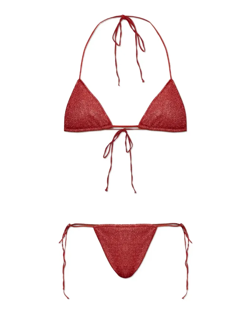 Oséree Triangel-Bikini mit Lurexgarn - Rot Rot
