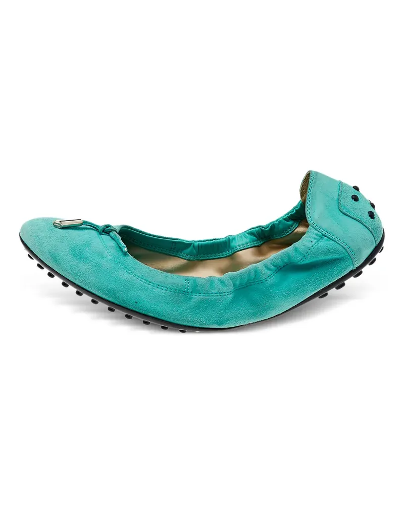 TOD'S bow scrunch ballet flats - Grün Grün