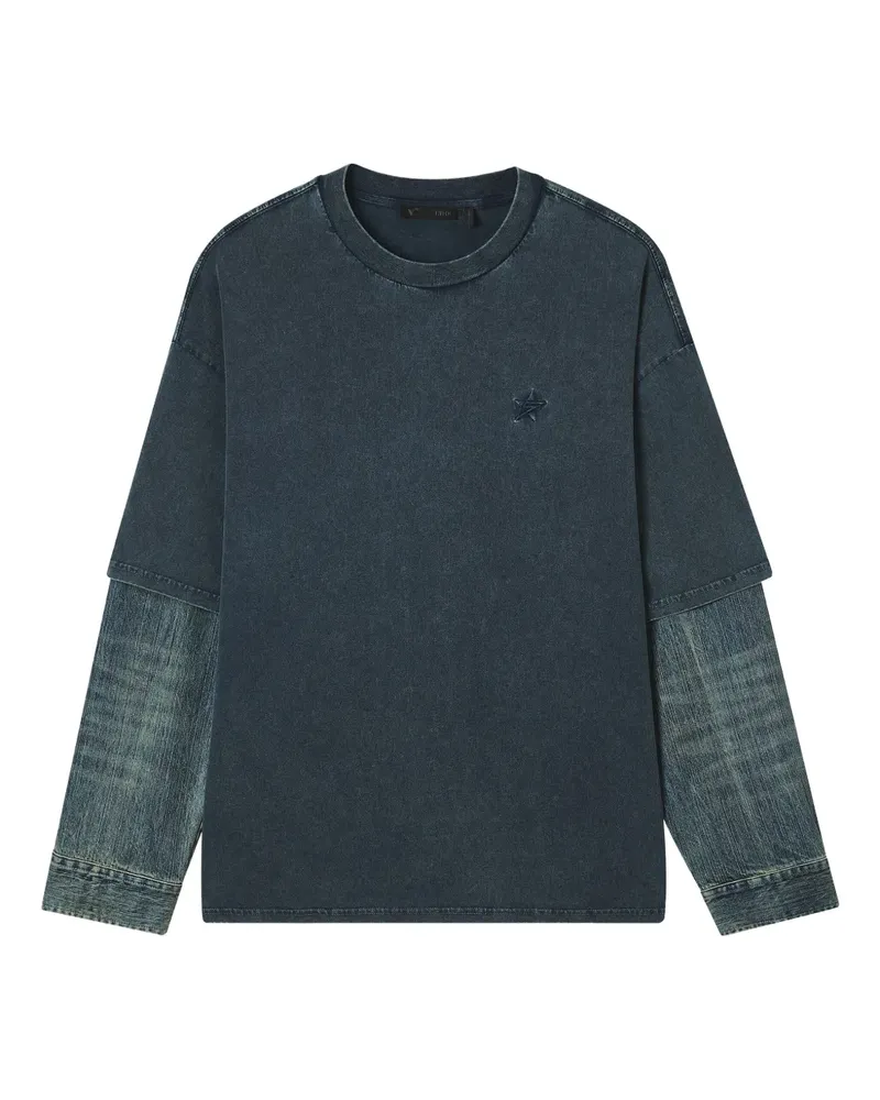 FIVE CM T-Shirt mit Jeansärmeln - Blau Blau