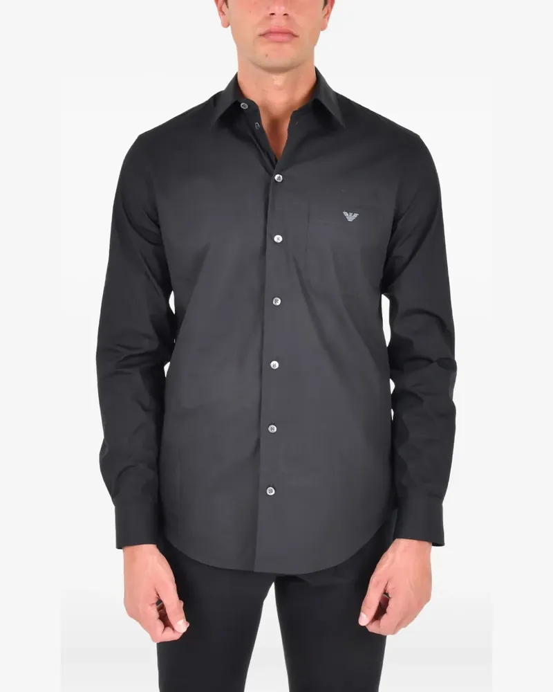 Emporio Armani Hemd mit Logo-Detail - Schwarz Schwarz