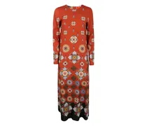 Kleid mit Blumen-Print - Orange