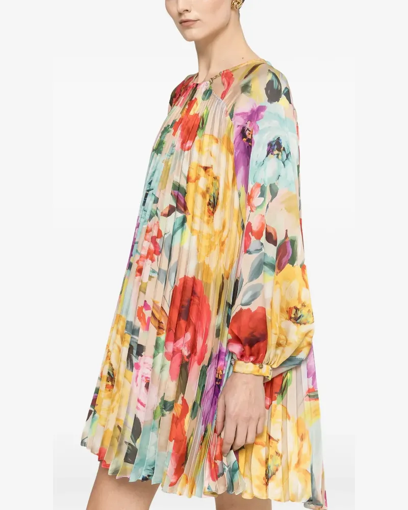 NISSA pleated floral-print minidress - Gelb Gelb