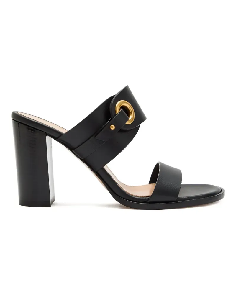 Gianvito Rossi block-heel leather sandals - Schwarz Schwarz