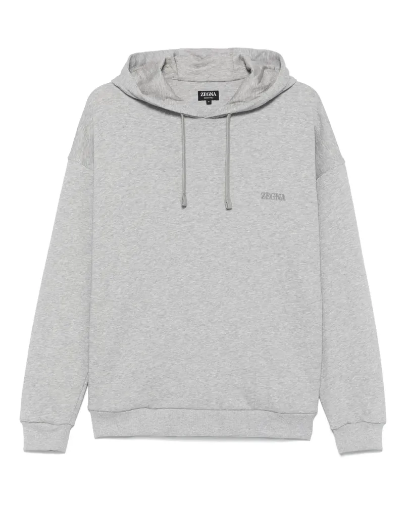 Ermenegildo Zegna Hoodie mit Logo-Stickerei - Grau Grau
