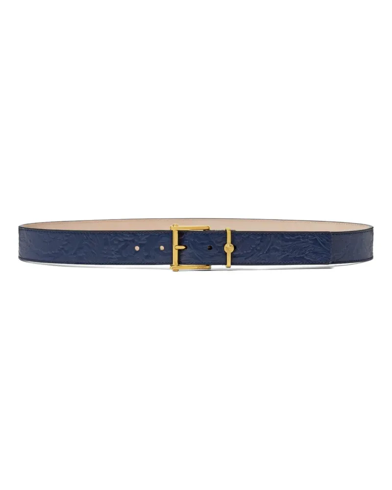 Versace Gürtel mit Barocco-Prägung - Blau Blau