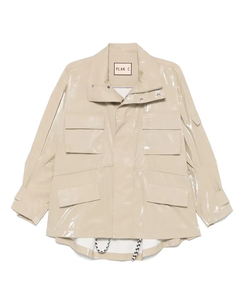 PLAN C Jacke mit Glanzoptik - Nude Nude