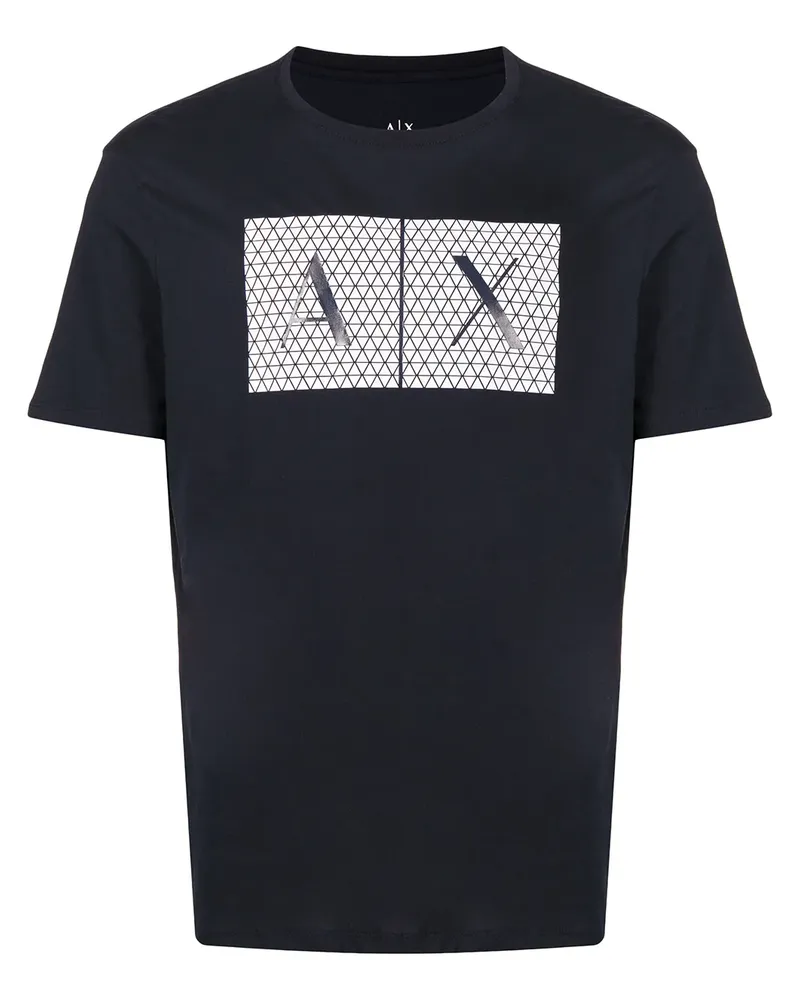 Armani Exchange T-Shirt mit Logo-Print - Blau Blau