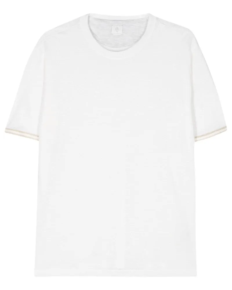 Eleventy T-Shirt mit Kontrastdetails - Nude Nude