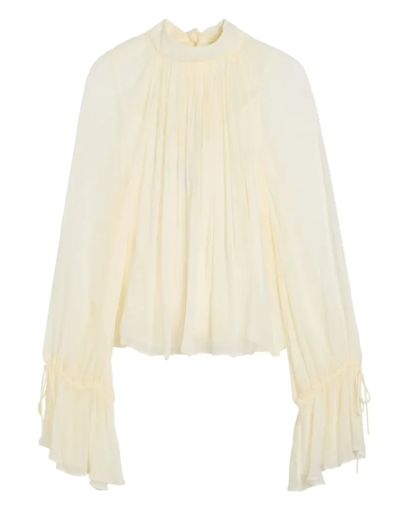 STAUD Roux pleated blouse - Nude Nude