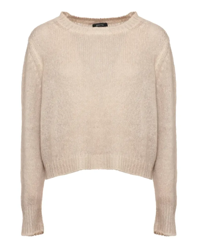 Avant Toi fine-knit ribbed-trim sweatshirt - Nude Nude