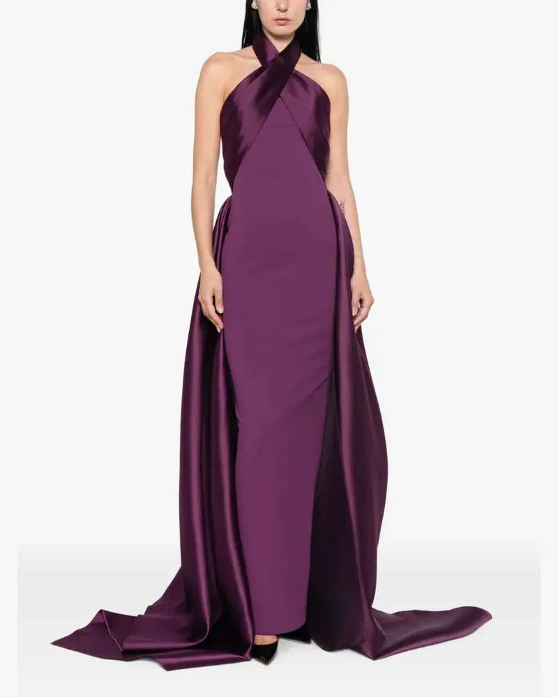 Solace London Rumi Maxikleid mit überkreuztem Ausschnitt - Violett Violett