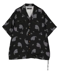 Mastermind World Hemd aus Seide mit Paisley-Print Schwarz