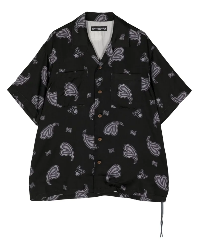 Mastermind World Hemd aus Seide mit Paisley-Print Schwarz